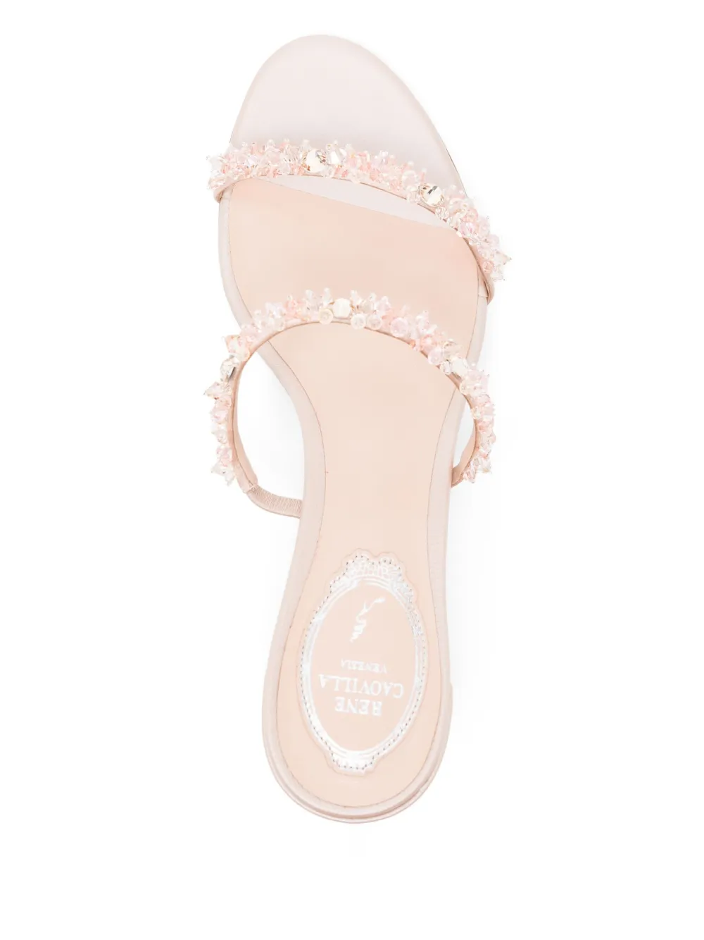 René Caovilla bead embellishment sandals Neutrals