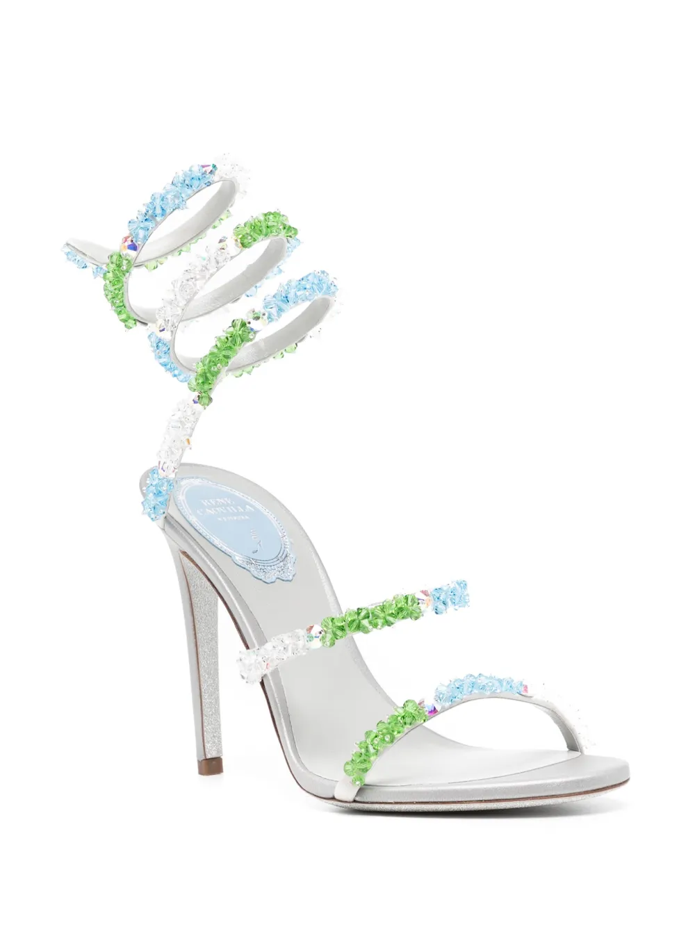 René Caovilla crystal embellishment sandals Grey