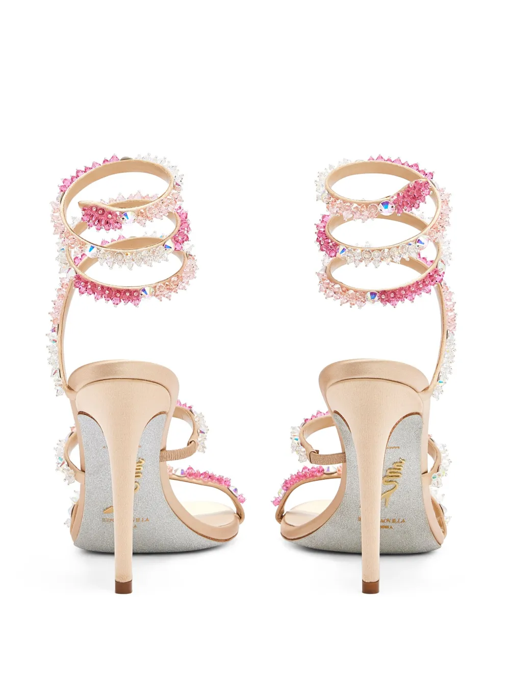 René Caovilla 105mm Cinderella sandals Neutrals