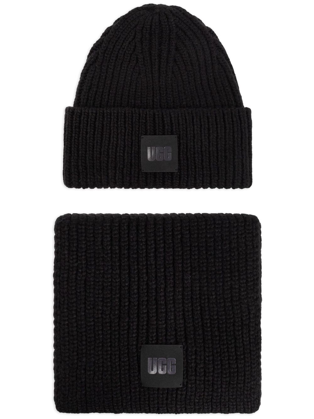 logo-patch ribbed beanie