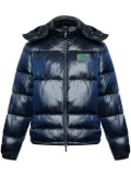 Ea7 Emporio Armani logo-patch puffer jacket - Blue