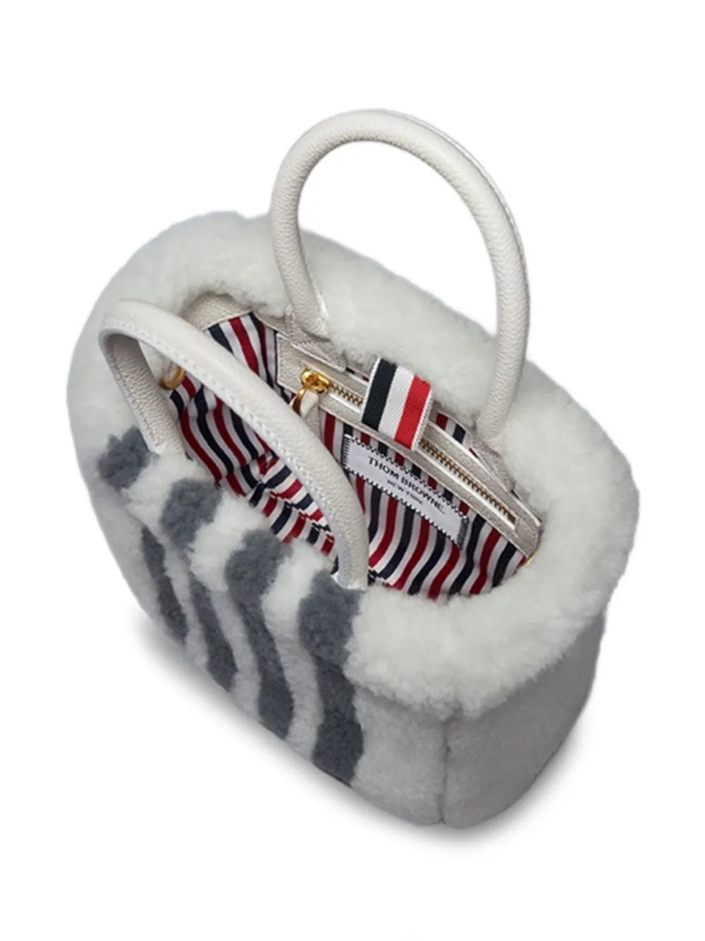Thom Browne Lammy shopper met streep Wit