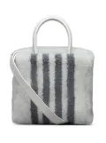 Thom Browne shearling stripe tote bag - White
