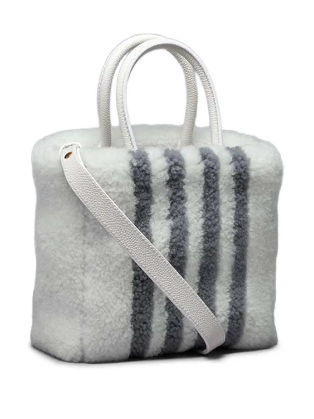 Thom Browne Lammy shopper met streep Wit