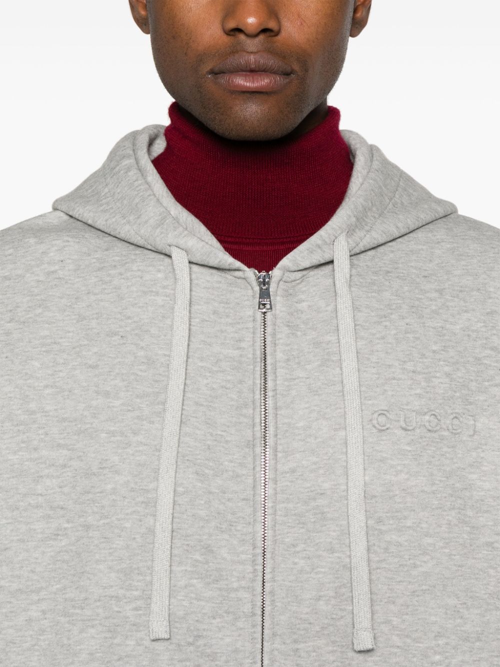 Gucci Hoodie met logo-reliëf Grijs