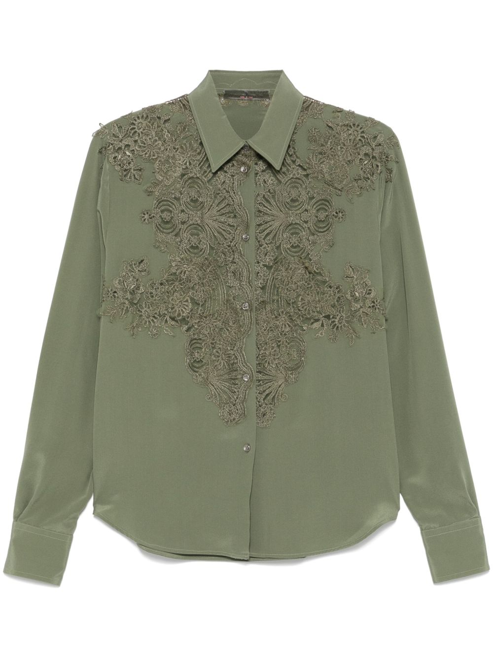 Ermanno Scervino Blouse met kant detail Groen