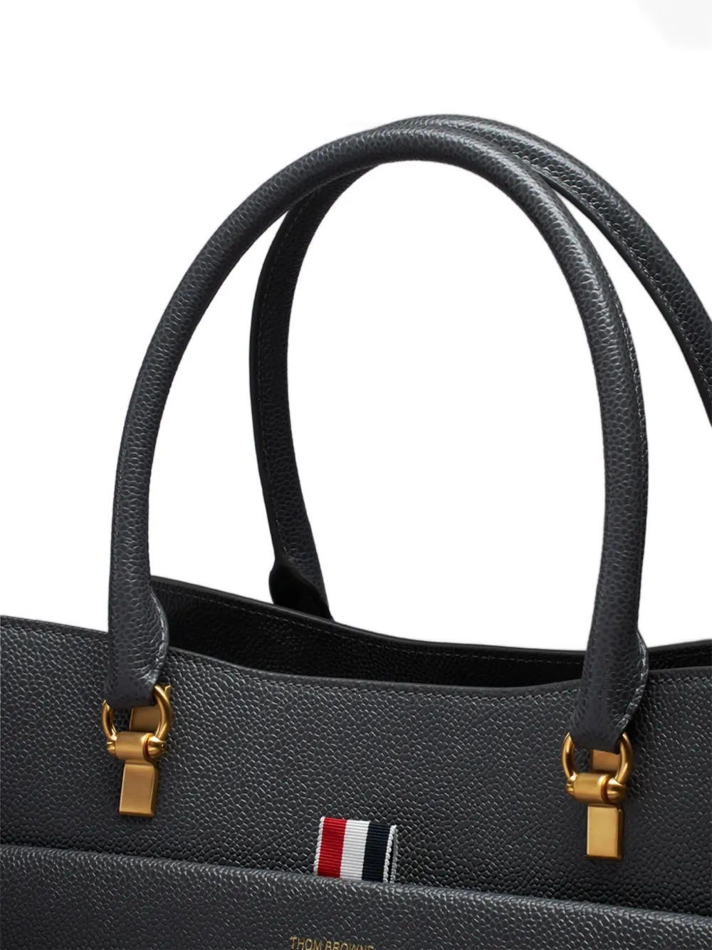 Thom Browne Grote leren shopper met gesp Grijs