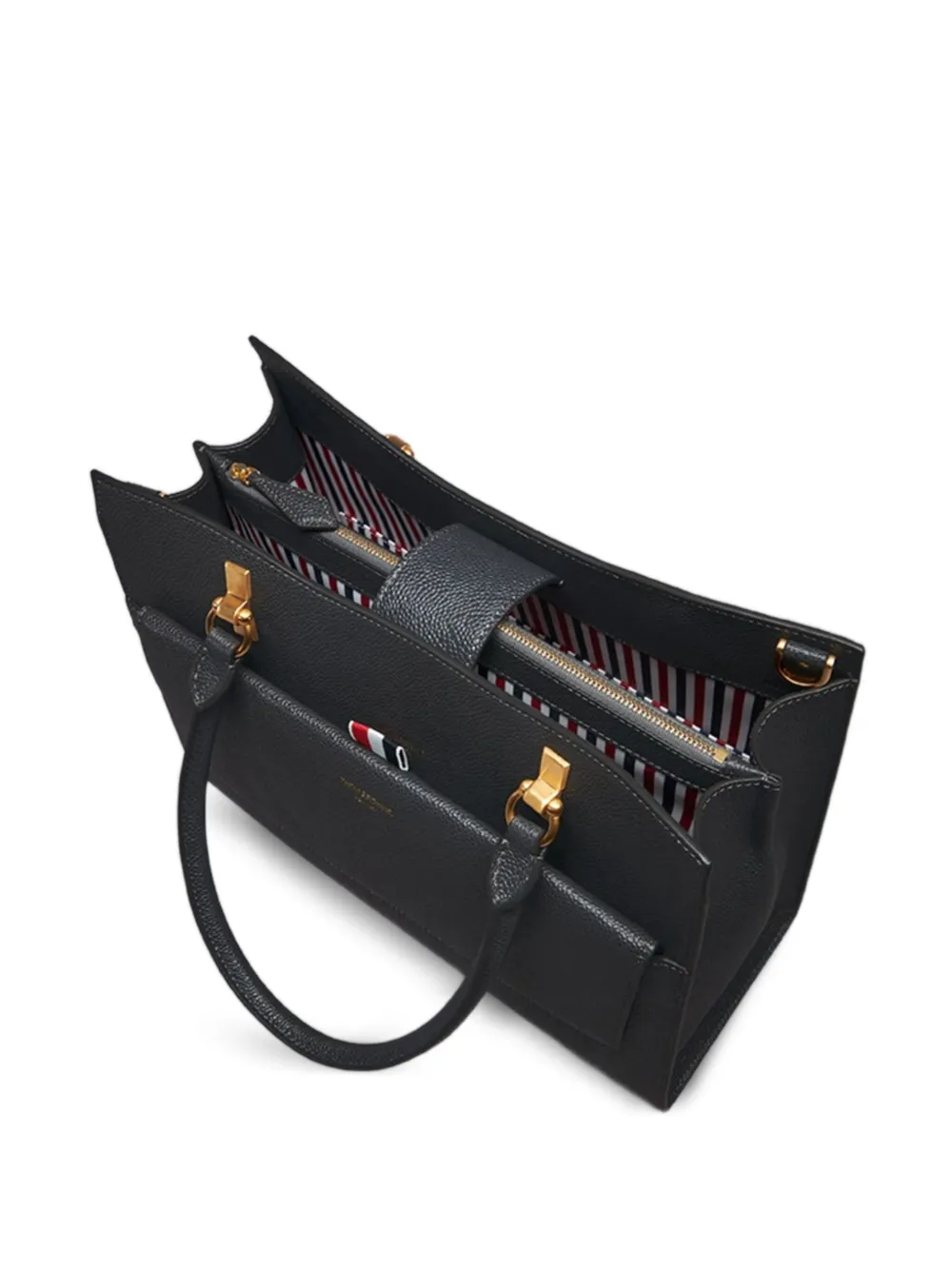 Thom Browne Grote leren shopper met gesp Grijs