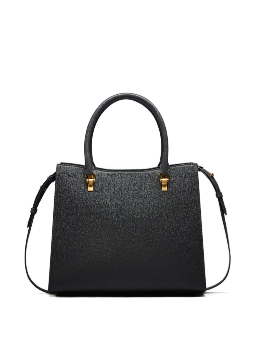 Thom Browne Grote leren goudkleurige gesp shopper - Grijs