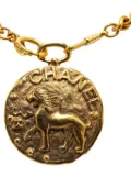 CHANEL Pre-Owned 20th Century Gold Plated Leo Lion Medallion Pendant costume necklace