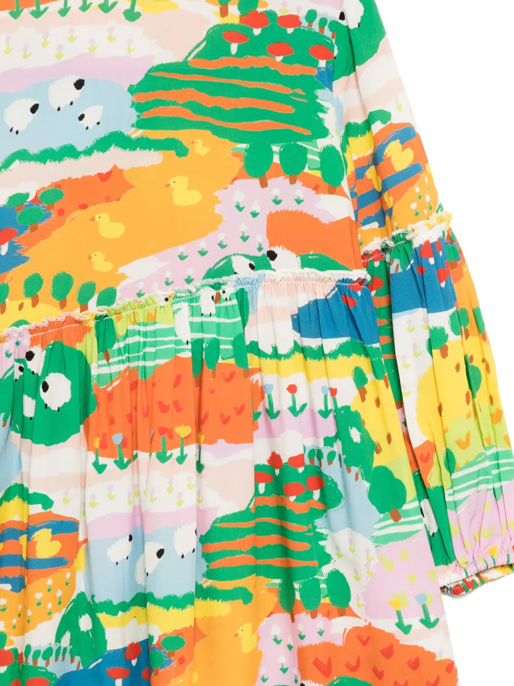 Stella McCartney Kids Jurk met grafische print Oranje