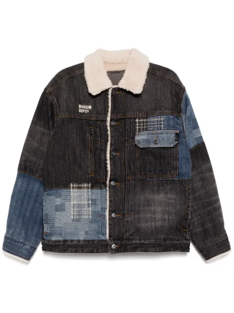 Musium Div. logo-embroidered denim jacket