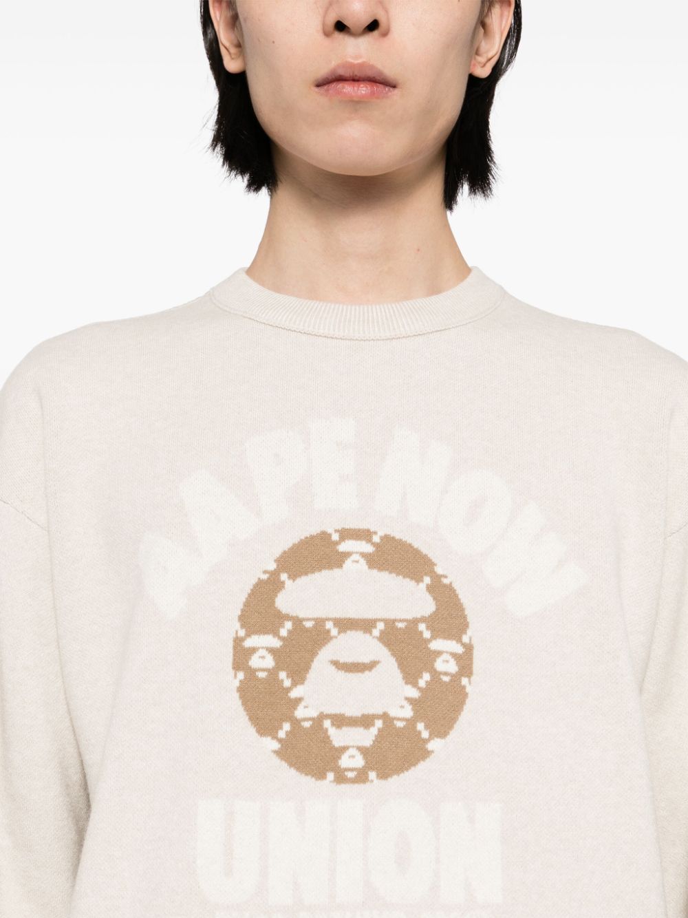 AAPE BY *A BATHING APE Trui met ronde hals en logo Beige