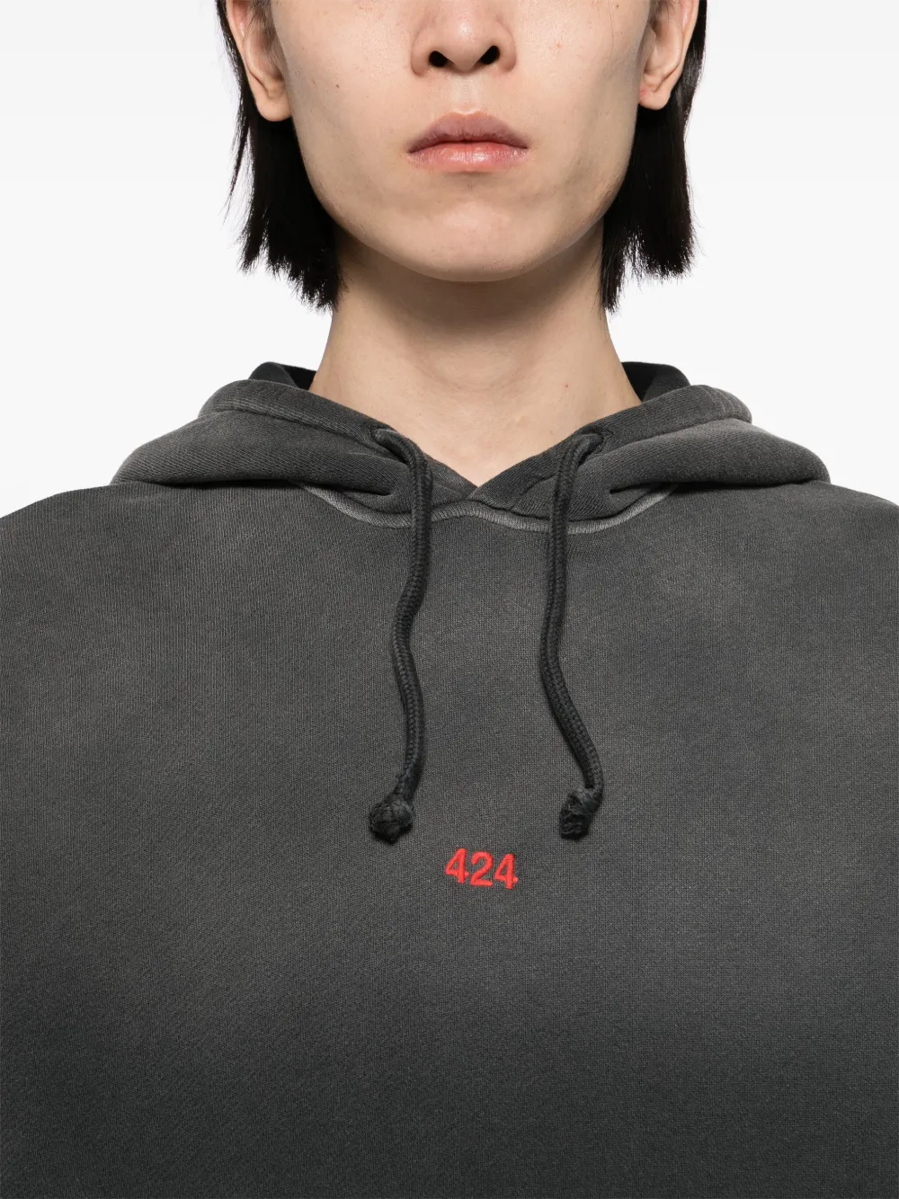 424 Hoodie met geborduurd logo Zwart
