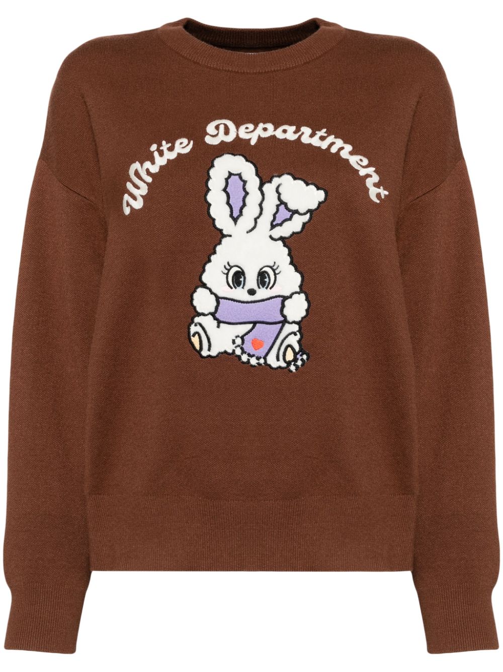 embroidered crew neck jumper