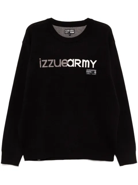 izzue pull à logo en jacquard