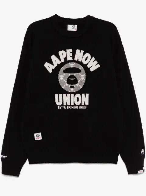 AAPE BY *A BATHING APE® moonface-logo crew-neck jumper