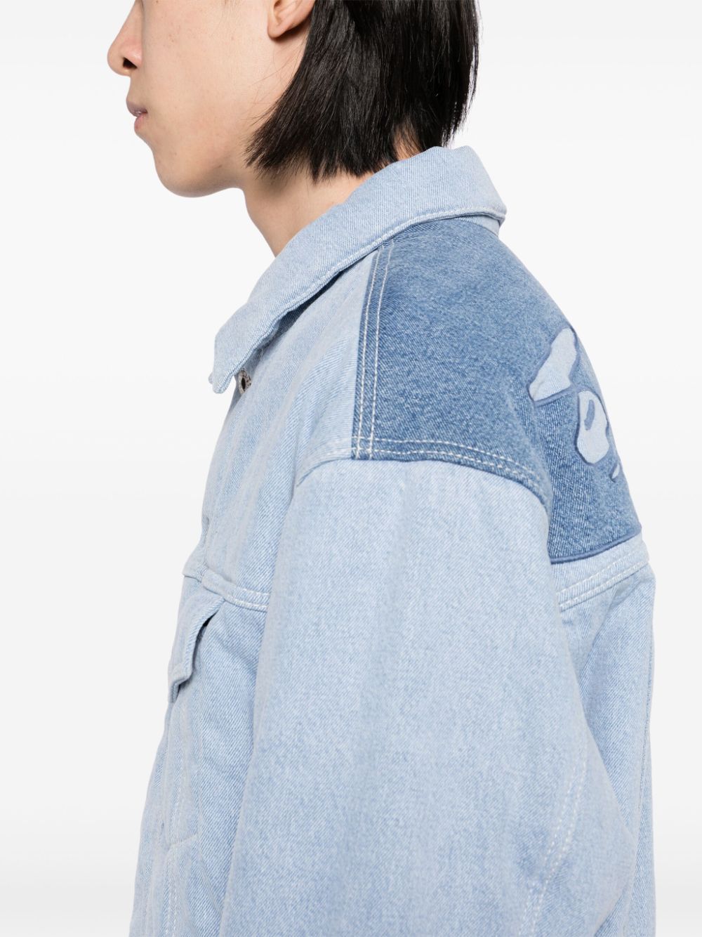 AAPE BY *A BATHING APE logo patched denim jacket Men