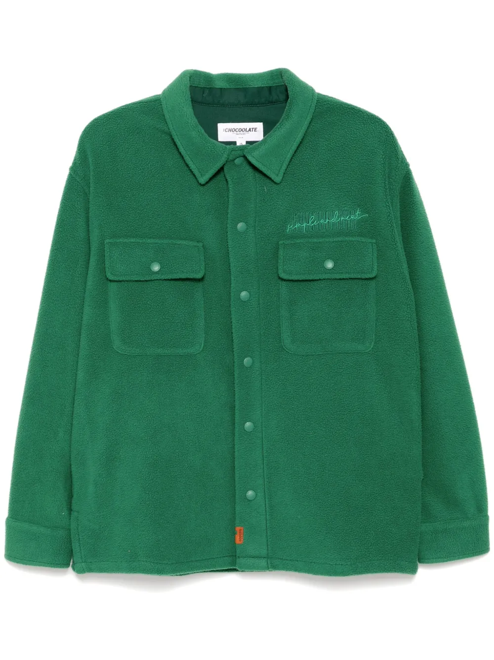 CHOCOOLATE Shirtjack met geborduurd logo Groen