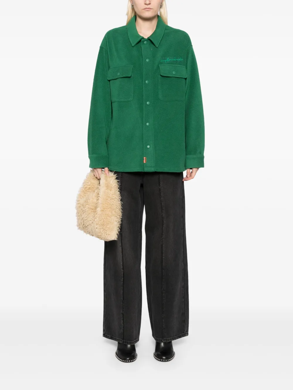 CHOCOOLATE sobrecamisa con logo bordado | Chamarras oversize | Image 2