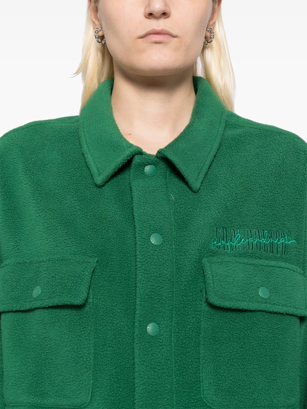 CHOCOOLATE Shirtjack met geborduurd logo Groen