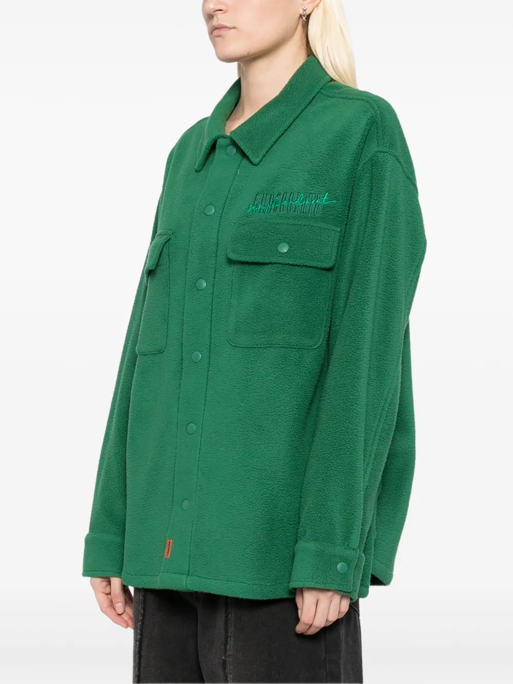 CHOCOOLATE Shirtjack met geborduurd logo Groen