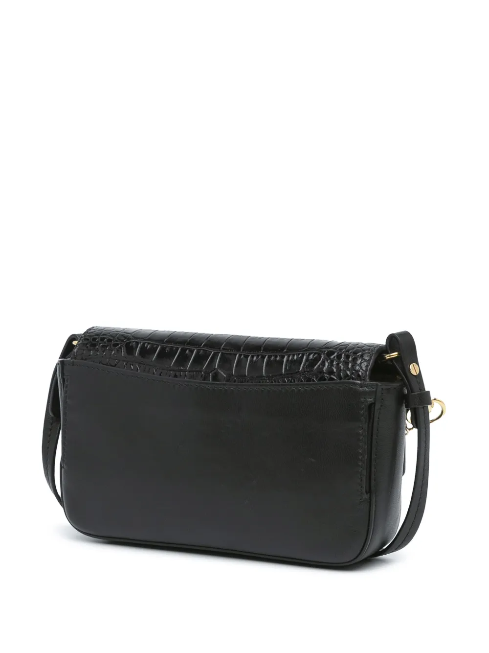 Givenchy Pre-Owned 2019 Mini Croc Embossed GV3 satchel - Zwart
