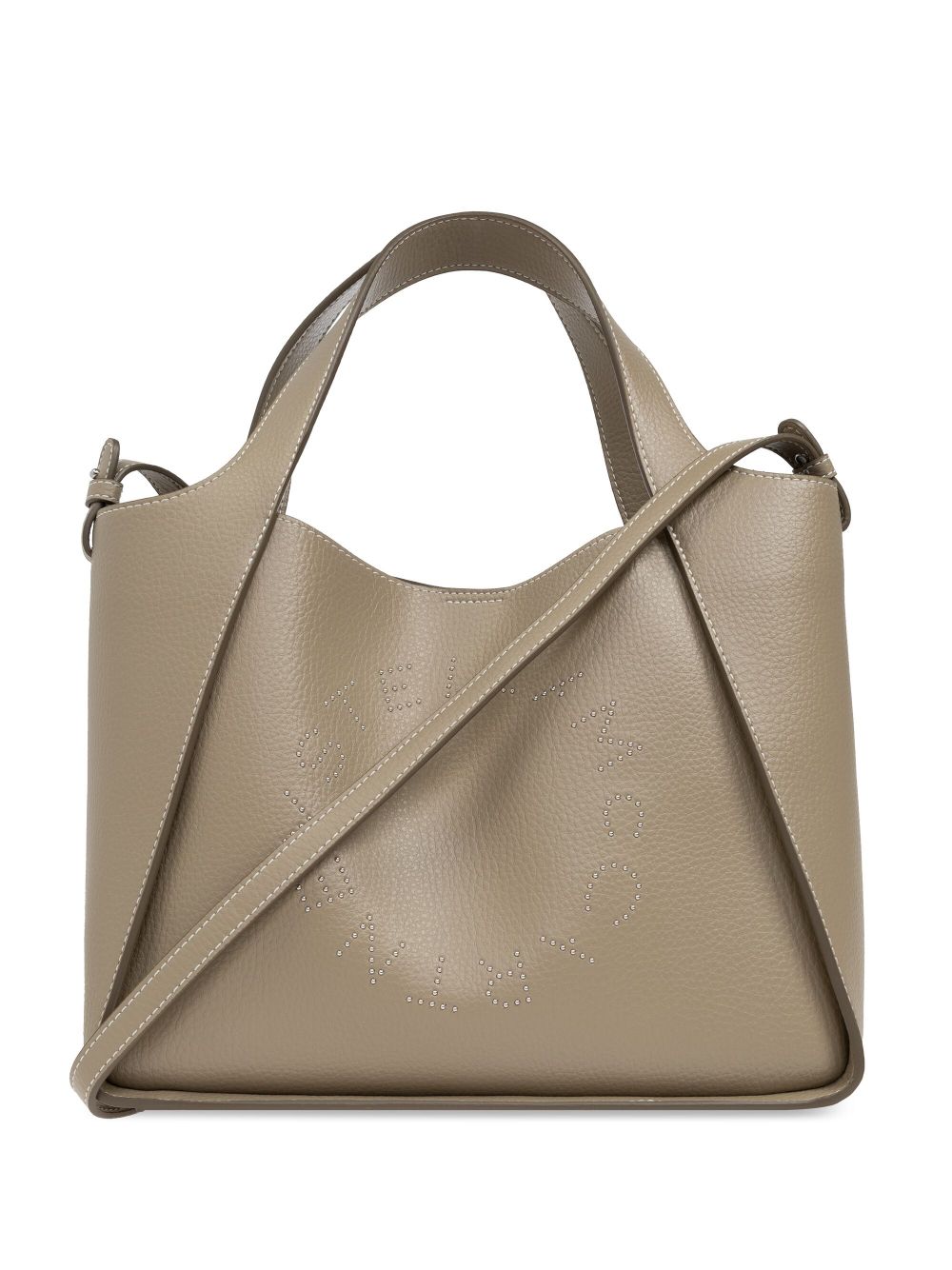 Stella Mccartney Studded-logo Tote Bag In Neutrals