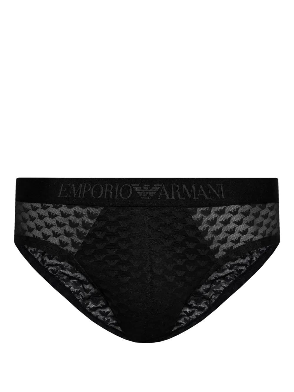 Emporio Armani Slip Con Inserti Semi Trasparenti Nero FARFETCH IT