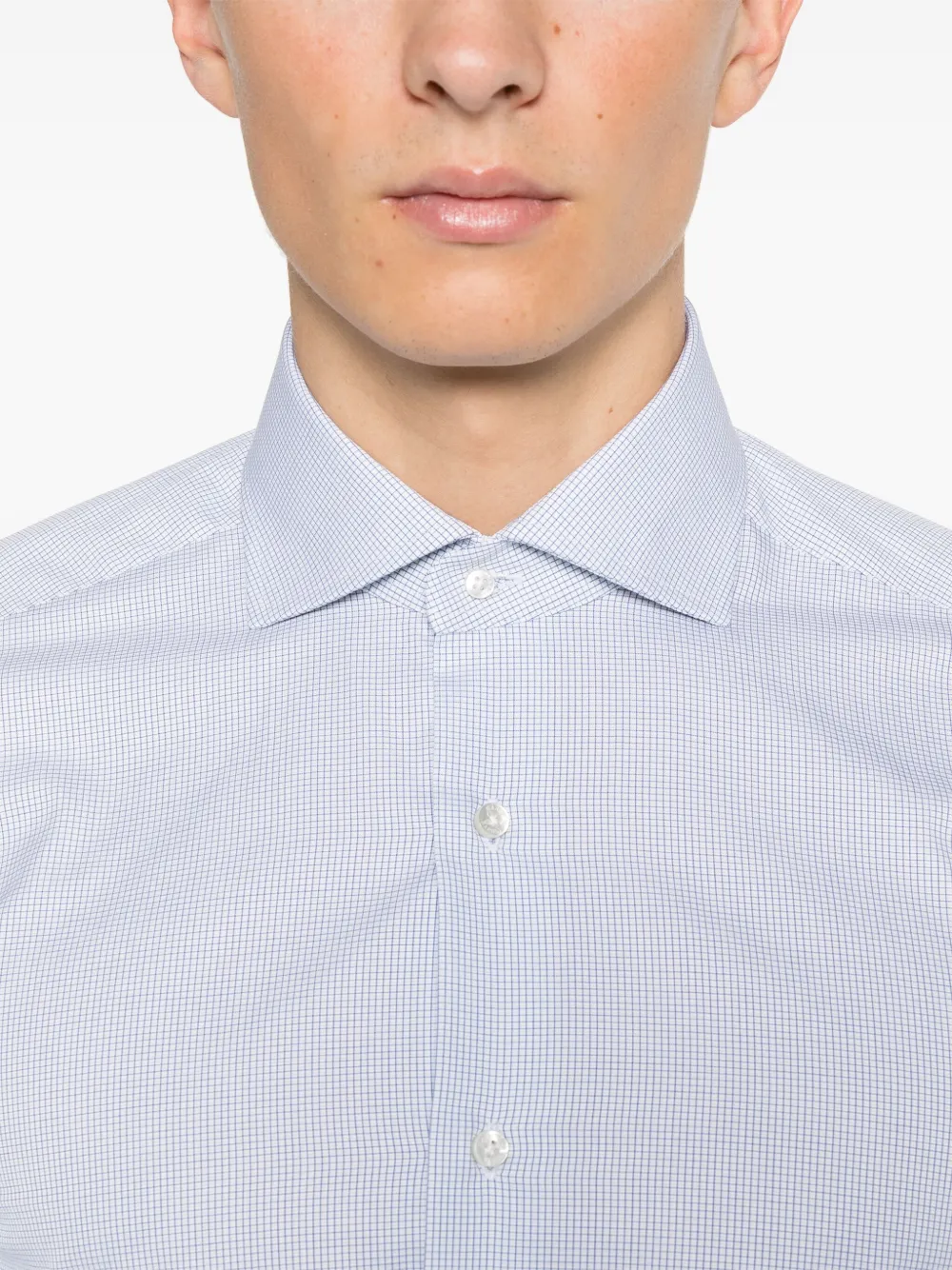 Barba Geruit overhemd Wit
