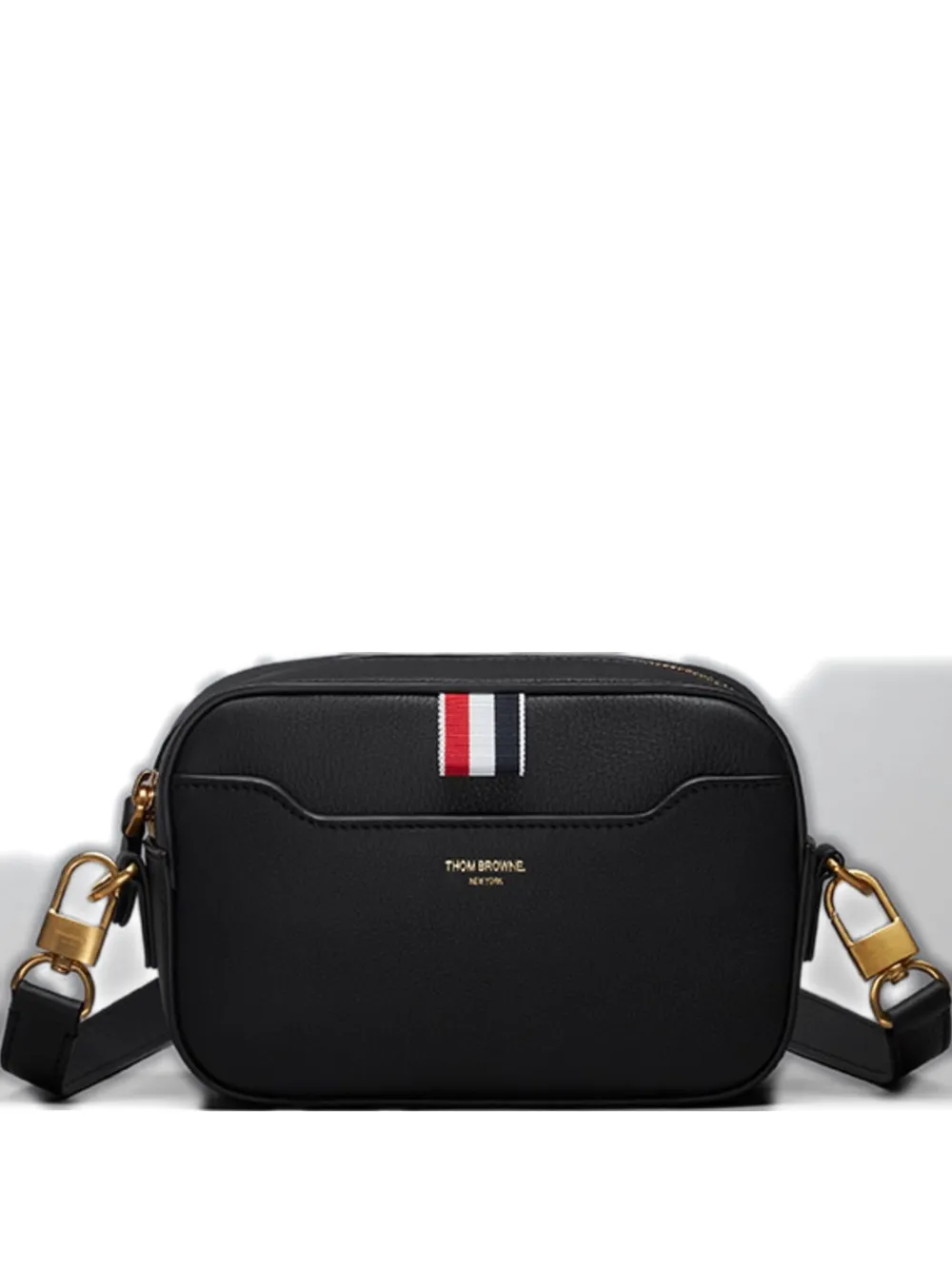 Thom Browne small grosgrain-loop leather camera bag - Nero