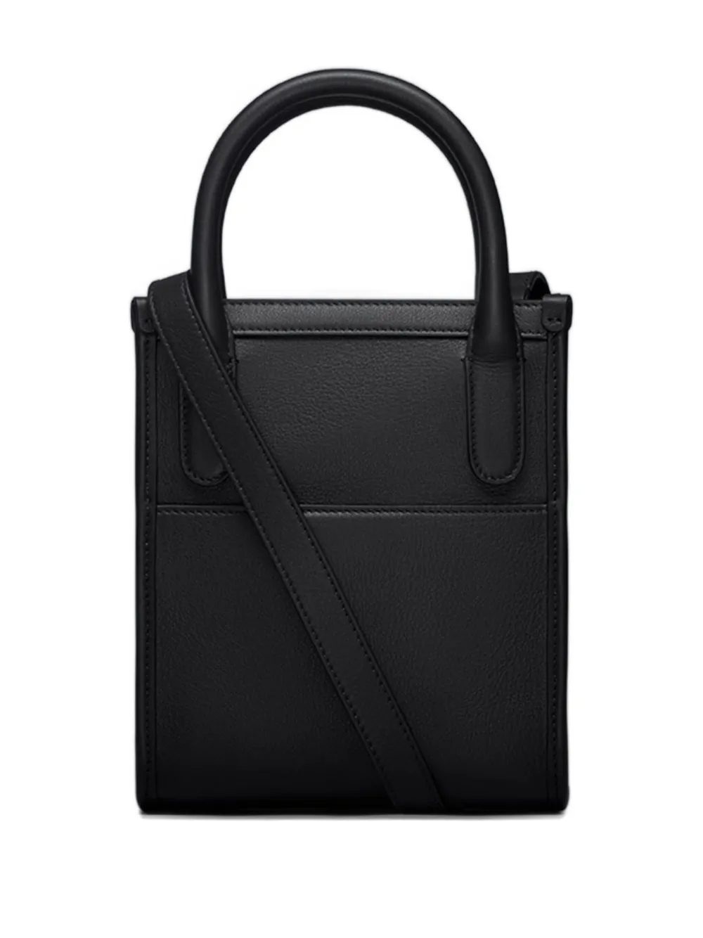 Thom Browne Vertical leren shopper - Zwart