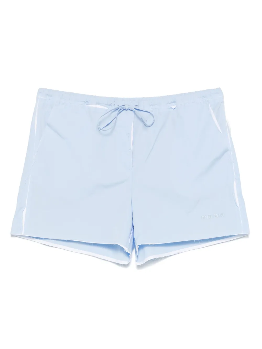 Miu Miu Cotton Boxer Shorts In Blue