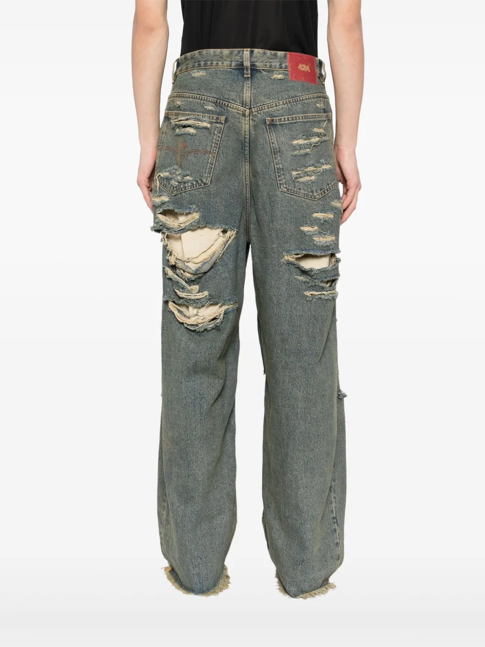 424 Gerafelde jeans Blauw