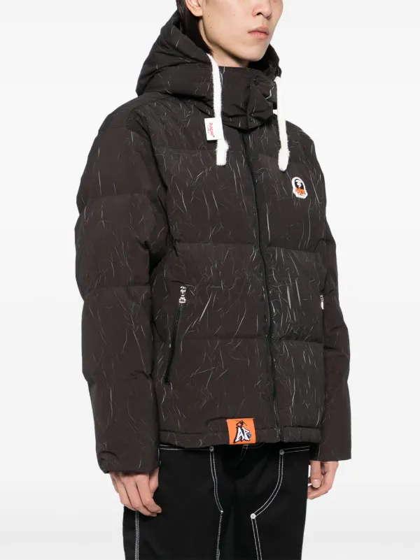 AAPE BY *A BATHING APE® Crease Effect Padded Jacket | Black