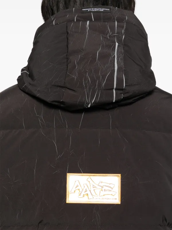 ジャケット・アウター AAPE BY A BATHING APE AAPE by A Bathing Ape Brown Printed Down Jacket AAPE by A Bathing Ape