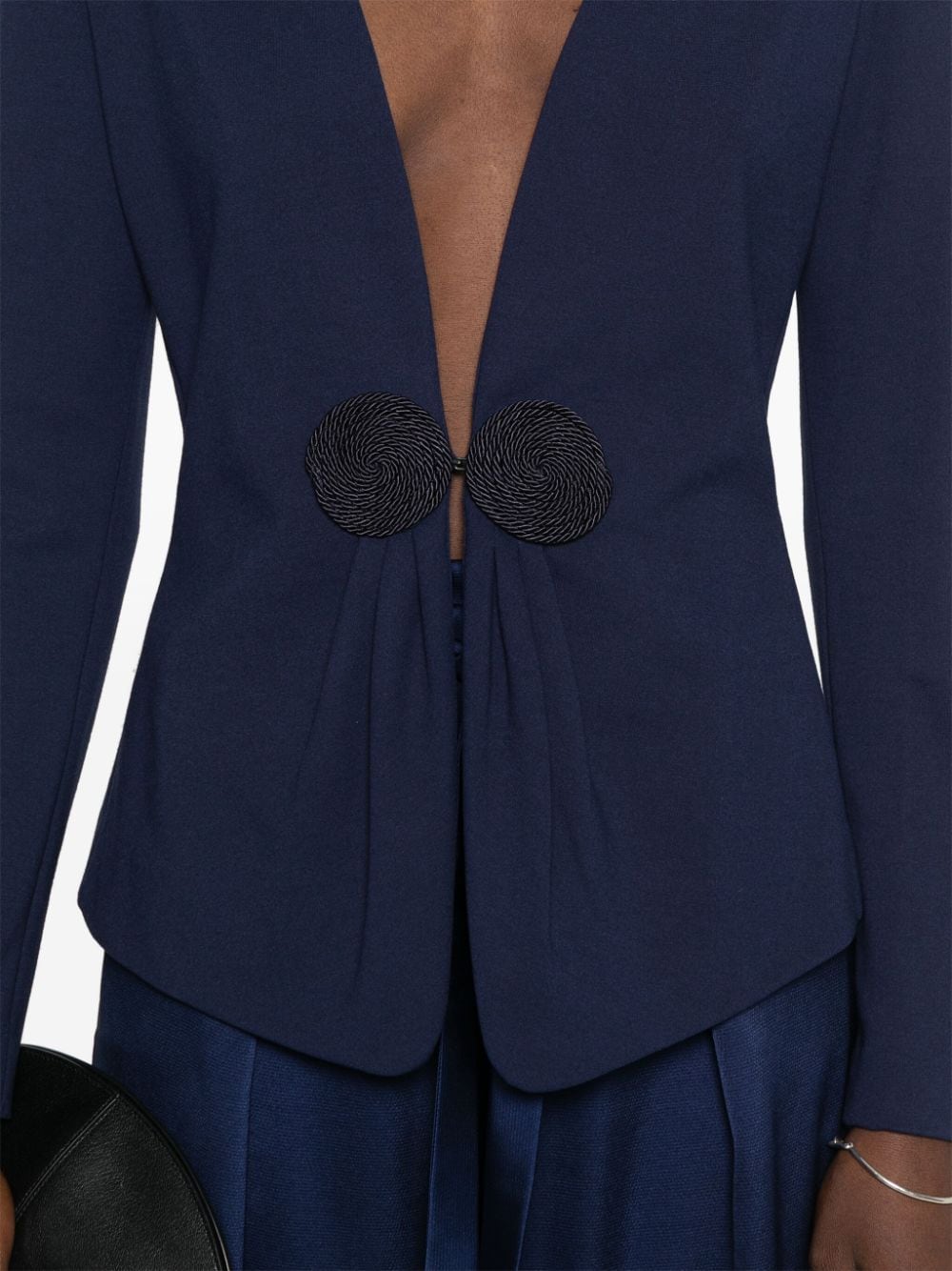 Shop Emporio Armani V-neck Blazer In Blue