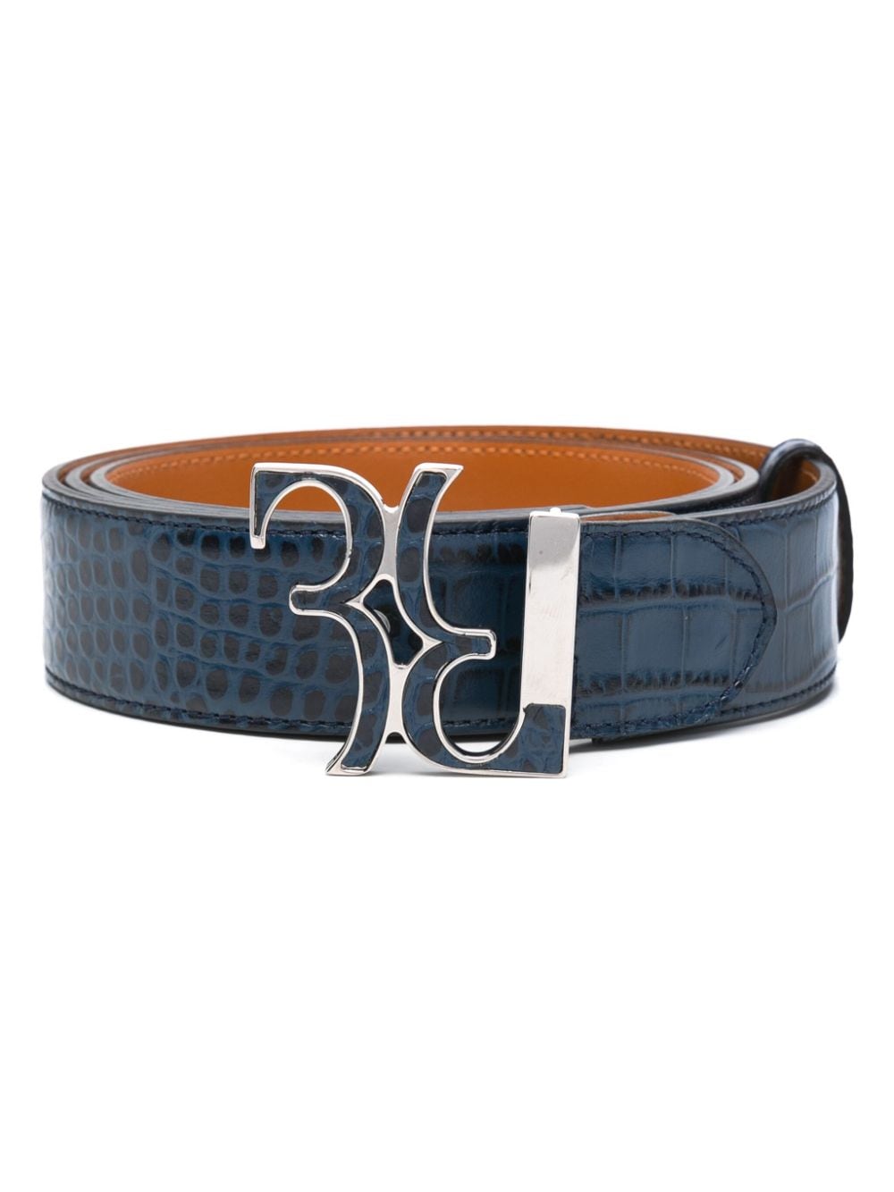 Shop Billionaire Monogram-buckle Belt In Blau