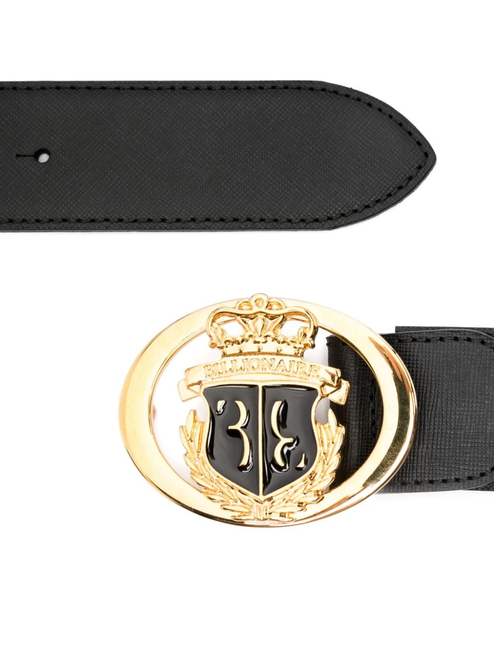 Billionaire logo-buckle belt - Zwart