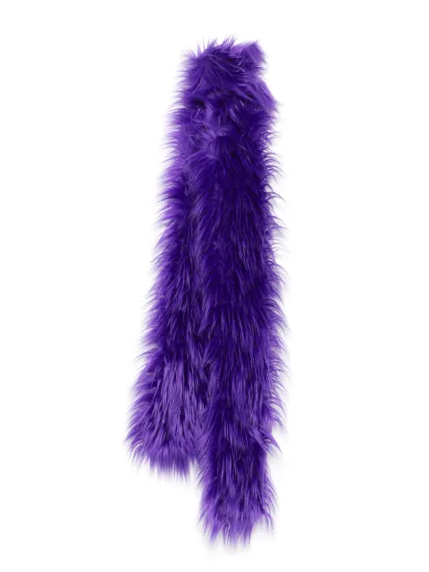 Ruslan Baginskiy logo-patch faux-fur scarf