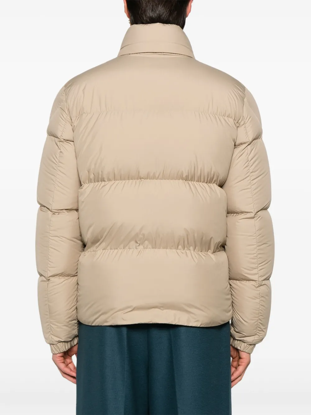 Moncler Donsjack met hoge hals Bruin