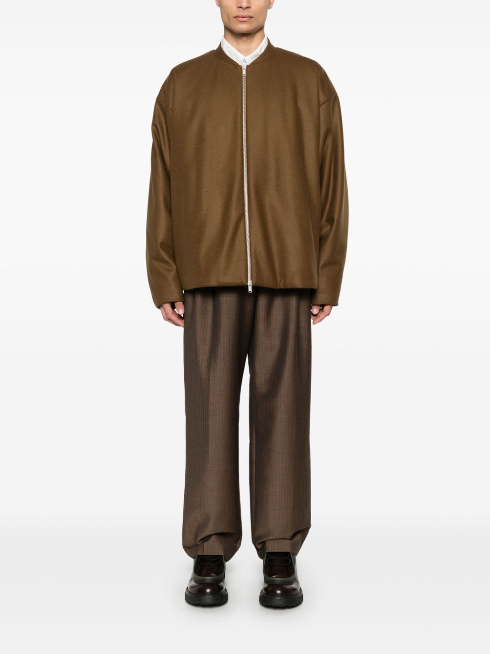 Jil Sander Wollen jack - Bruin