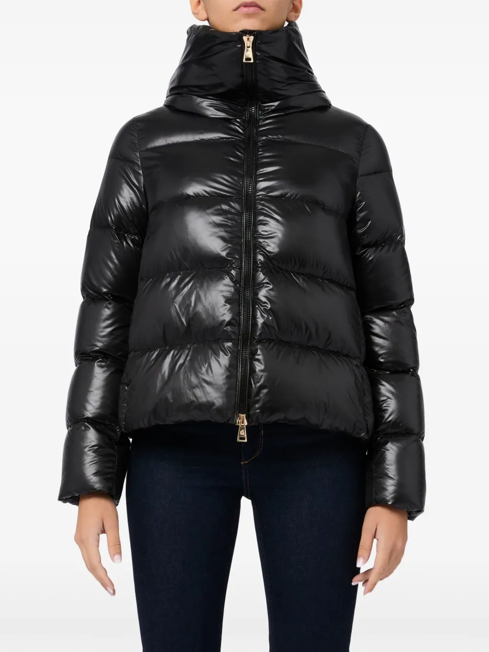 EMMA E GAIA quilted puffer jacket - Zwart