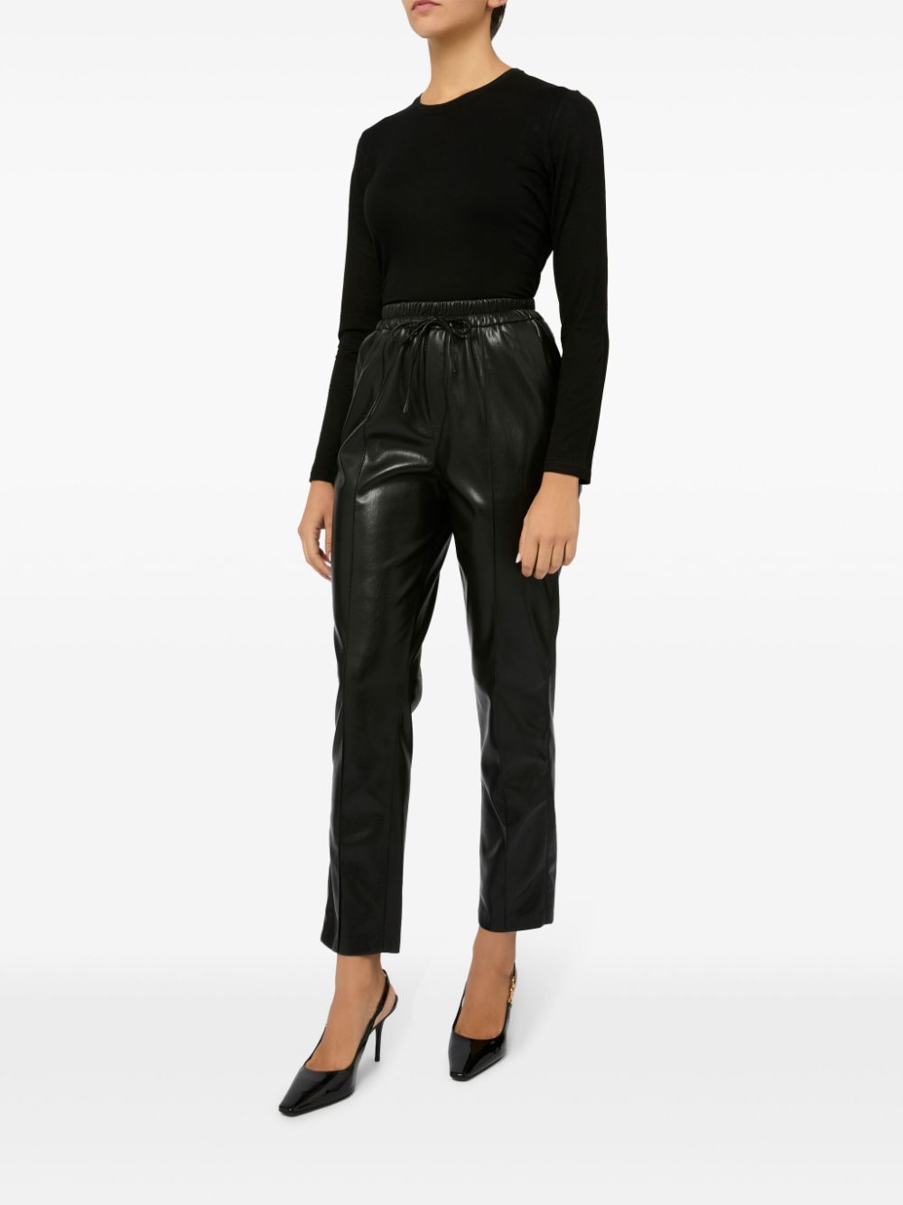 EMMA E GAIA faux-leather pants - Zwart