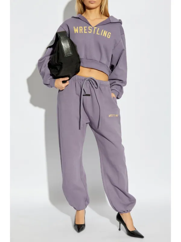 FEAR OF GOD ESSENTIALS logo-print Track Pants | Purple | FARFETCH