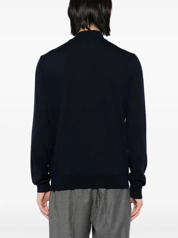 【関税込み】BOSS ネイビー ハーフジップ セーター BOSS ハーフジップ セーター | ブルー | FARFETCH JP