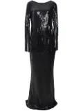 Talbot Runhof sequin-embellished Matrix fringed dress - Black