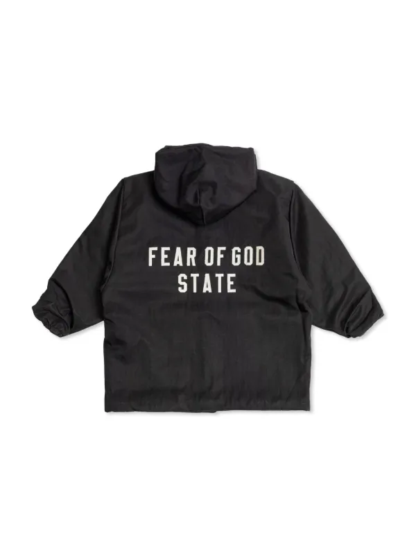 FEAR OF GOD ESSENTIALS KIDS Coaches Hooded Jacket | Black