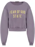 FEAR OF GOD ESSENTIALS logo-print cotton-fleece sweatshirt - Purple
