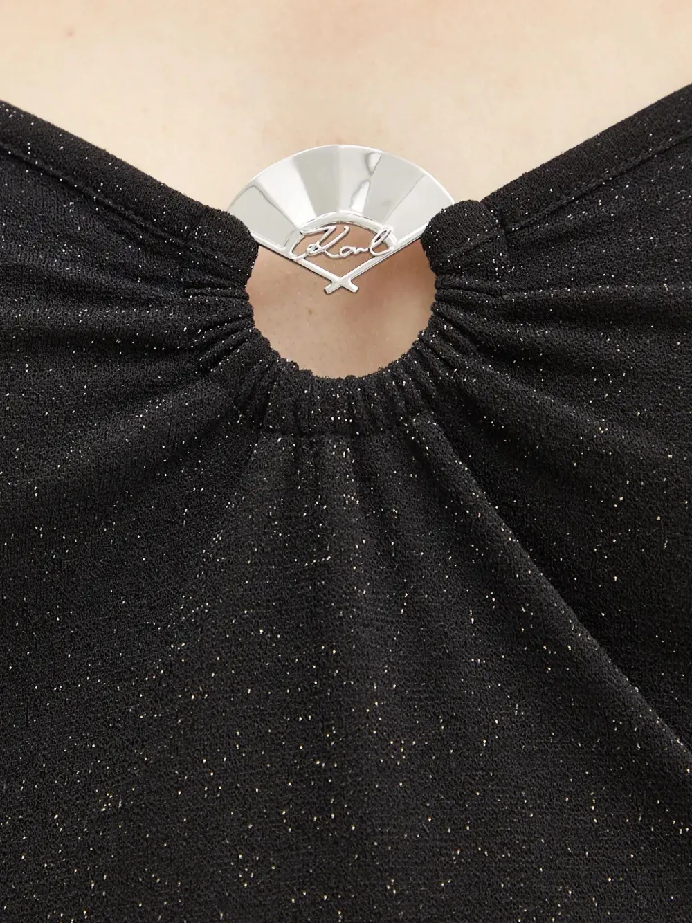 Karl Lagerfeld Top met ringdetail Zwart